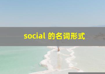 social 的名词形式